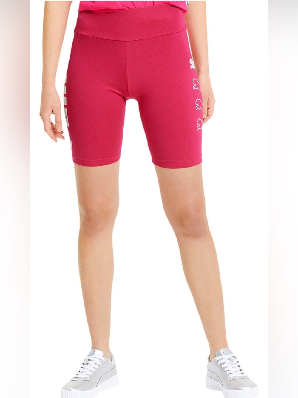 2/$20 PUMA Women's Classics 7” Fuchsia Bike Shorts with Side Logo